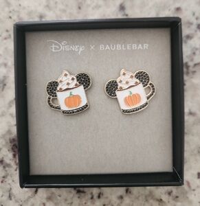 Disney Baublebar Pumpkin Spice latte mickey earrings